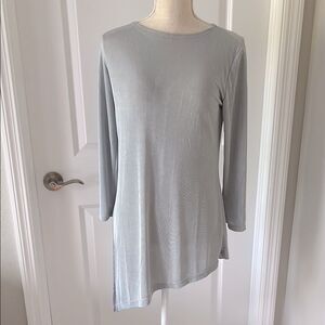 The Magic Scarf Company Sliver Asymmetrical long  Sleeve Top Silky Fabricl
NWT
